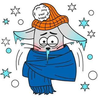 🥶 5e152d8e musim dingin, dingin, membeku, syal, topi, kartun, binatang, kelinci whatsapp sticker