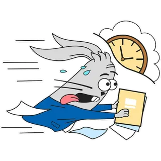 🏃‍♂️ 8818c208 kelinci, berlari, terlambat, kantor, kartun, tenggat, buru-buru whatsapp sticker