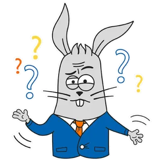 ❓ f0511355 kelinci, tanda tanya, bingung, bisnis, kartun, stiker whatsapp sticker