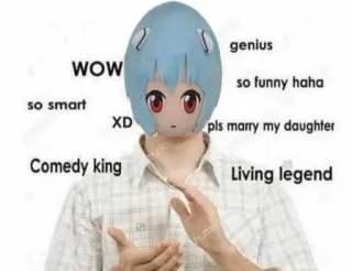 👏 35e5d7ef WOW
so smart
XD
Comedy king
genius
so funny haha
pls marry my daughter
Living legend meme, funny, humor, comedy, internet meme whatsapp sticker