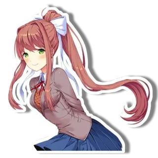 🙃 5ebc7ae4 Monika Doki Doki Literature Club! anime, video game, monika, doki doki literature club, character, cute, sticker whatsapp sticker