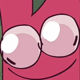 🤨 a6c53ecc yeux, dessin animé, visage, rose, sourire narquois whatsapp sticker