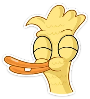 ☺ f0e9e1ec เป็ด, การ์ตูน, สัตว์, สติกเกอร์, ตลก, น่ารัก, สีเหลือง telegram sticker