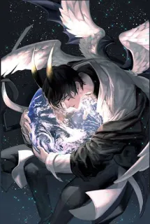 🤗 7d0f0caf ange, démon, fantaisie, ailes, cornes, monde, illustration telegram sticker