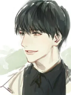 😄 f0c96514 portrait, homme, croquis, art, anime, personne, homme telegram sticker