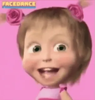 🤩 46dd34bc Masha Masha and the Bear FACEDANCE 漫画, アニメ, マシャとクマ, 女の子 telegram sticker