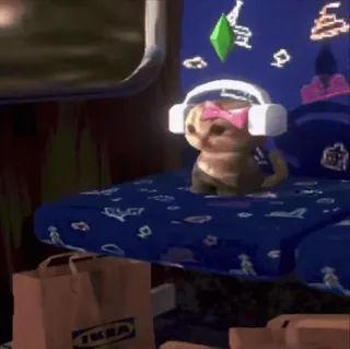 🤩 dfad9e19 猫, ヘッドホン, 漫画, 動物, かわいい telegram sticker