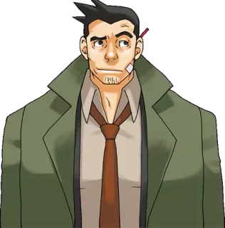 🙄 6f9615de Dick Gumshoe Ace Attorney อนิเมะ, นักสืบ, ดิ๊ก กัมชู, Ace Attorney telegram sticker