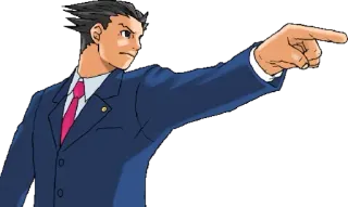 👉 743373ee Phoenix Wright Ace Attorney ชี้, อนิเมะ, เกม, ทนาย, สูท telegram sticker