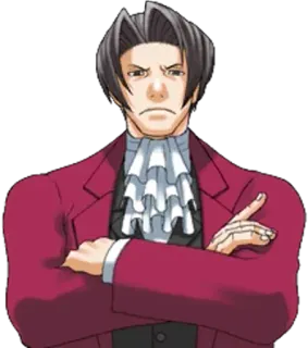😠 7e86fbb3 Miles Edgeworth Ace Attorney อนิเมะ, ตัวละคร, วิดีโอเกม, Ace Attorney, ไมล์ส เอดจ์เวิร์ธ telegram sticker