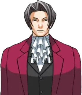 😑 828a3e07 Miles Edgeworth Ace Attorney อนิเมะ, มังงะ, ทนายความ, อัยการ, เกม, ตัวละคร telegram sticker