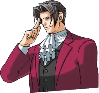 😏 8a2ccccd Miles Edgeworth Ace Attorney อนิเมะ, เกม, ตัวละคร, ไมล์ส เอดจ์เวิร์ธ telegram sticker