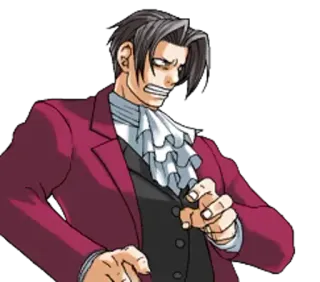 😱 a73fb903 Miles Edgeworth Ace Attorney อนิเมะ, วิดีโอเกม, ตัวละคร, มิสึกิ เรย์จิ, Ace Attorney telegram sticker