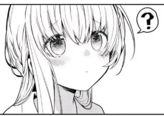 👀 09c87e22 Anime, Manga, Chica, Signo de interrogación, Ilustración telegram sticker