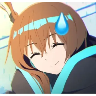 😓 19bf142b Anime, Dibujos animados, Chica, Gota de sudor, Sonrisa, Feliz, Lindo telegram sticker