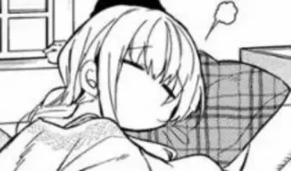 😪 2c494e43 chica anime, durmiendo, manga, lindo, cansado, almohada, interior telegram sticker