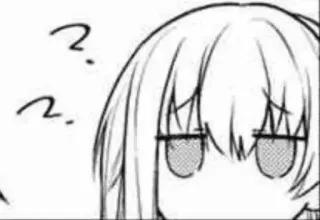 ❔ 55b2ecce Anime, Manga, Pregunta, Confundido, Dibujo animado, Personaje telegram sticker