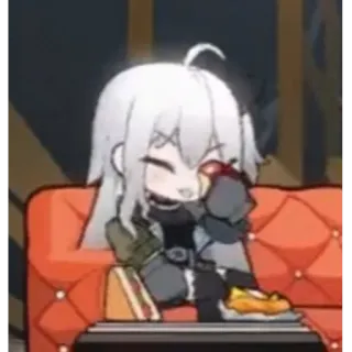 😖 76388736 Chibi, Anime, Comiendo, Dibujos animados, Sofá telegram sticker