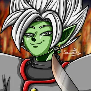 😇 4b622bcf Zamasu Dragon Ball Super Anime, Manga, Dragon Ball, Méchant, Zamasu, Couteau, Feu whatsapp sticker
