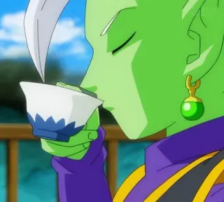 🍵 b52b58d3 Zamasu Dragon Ball Super Zamasu, Dragon Ball Super, Anime, Tè, Personaggio, Profilo, Verde, Viola telegram sticker