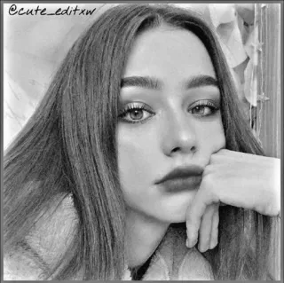 ✨ 7113f6b6 @cute_editxw 인물 사진, 여자, 흑백, 회색조, 아름다움, 소녀 telegram sticker