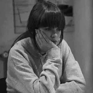 ✨ fce46dcc 여자, 슬픈, 초상화, 우울, 생각에 잠긴, 사색적인 telegram sticker