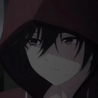 ☹️ 3f21f8a3 Anime, Personagem, Moletom com capuz, Retrato, Mangá whatsapp sticker