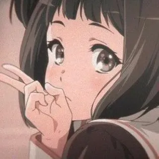 🅾 851d02a0 Anime, Desenho animado, Garota, Paz, Fofo, Personagem, Ilustração whatsapp sticker