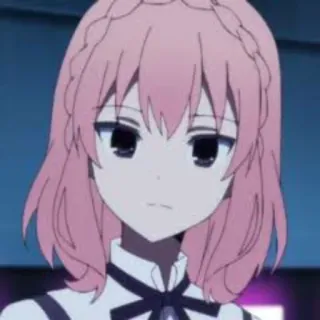 😐 19395cdb ragazza anime, capelli rosa, carina, personaggio, manga, illustrazione telegram sticker