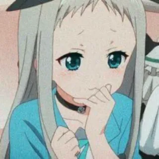 🤭 2fee67a5 Anime, Ragazza, Carina, Girocollo, Illustrazione, Cartone animato telegram sticker