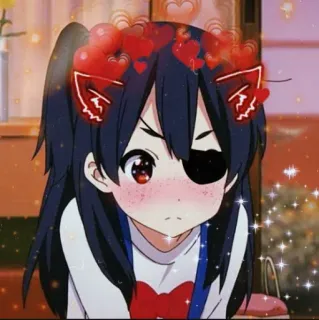 🥰 b452ccb6 Anime, Orecchie da gatto, Cuori, Carino, Ragazza, Kawaii telegram sticker