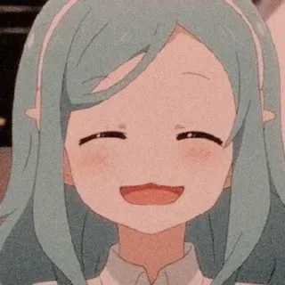 😄 b4b1157f Anime, Ragazza, Carina, Sorriso, Cartone animato telegram sticker