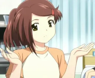 😕 d6616df8 anime, ragazza, scrollata di spalle, domanda, confusa, insicura telegram sticker