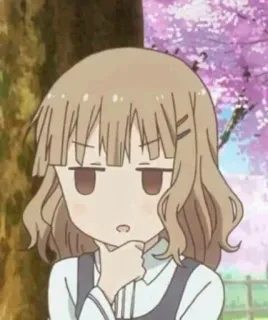 🤔 f6b54234 Ragazza anime, Pensieroso/a, Confuso/a, Carino/a, Cartone animato, Personaggio, Manga telegram sticker