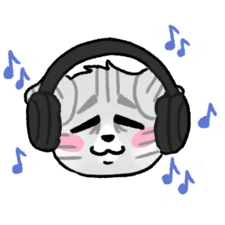 🎧 19ee9c2c แมว, เพลง, หูฟัง, น่ารัก, คาวาอิ, การ์ตูน telegram sticker