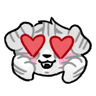 😍 4514d63d แมว, ตาเป็นรูปหัวใจ, ความรัก, น่ารัก, สัตว์, การ์ตูน telegram sticker
