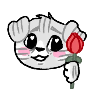 🌹 5e2562e5 แมว, ดอกไม้, ดอกกุหลาบ, น่ารัก, รัก, สติกเกอร์, สัตว์ telegram sticker