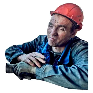 🤙 ad1a9df7 工人, 劳工, 建筑, 安全帽, 脏, 男人, 疲惫, 累 telegram sticker