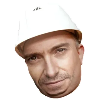 🤡 cbd95770 男人, 人, 建筑工人, 安全帽, 安全 telegram sticker