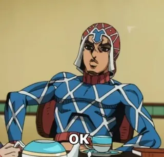 😢 ed611f67 Guido Mista JoJo's Bizarre Adventure OK anime, manga, jojo, mista, ok whatsapp sticker