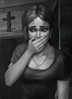 🤢 06cb5b74 scared, woman, cross, fear, sorrow, distress, grief, anxiety telegram sticker