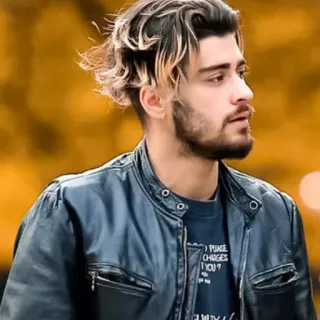 ☘ 04718a9b pria, jaket kulit, potret, pakaian kasual, gaya rambut telegram sticker