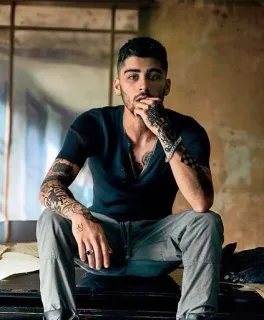 😕 5f523a13 Zayn Malik zayn malik, penyanyi, selebriti, bertato, pria, tampan telegram sticker
