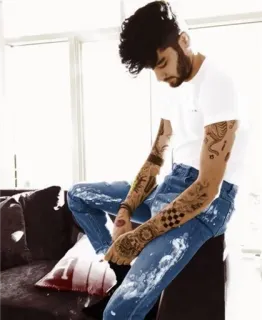 👀 6dad92a3 Zayn Malik cantante, celebrità, modello, Zayn Malik, tatuaggio telegram sticker