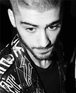 👀 80dbb751 Zayn Malik cantante, ritratto, bianco e nero, persona, celebrità telegram sticker