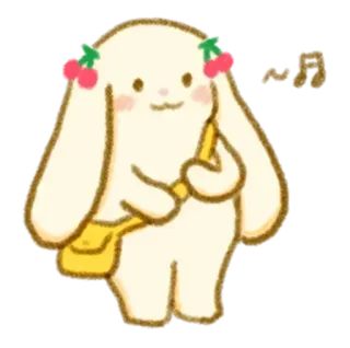 💭 c0f445af coelho, desenho animado, animal, fofo, coelho, kawaii, cerejas telegram sticker