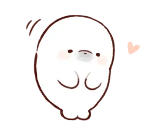 ☺️ 021ad731 mignon, animal, personnage, dessin animé, blanc, phoque, kawaii telegram sticker