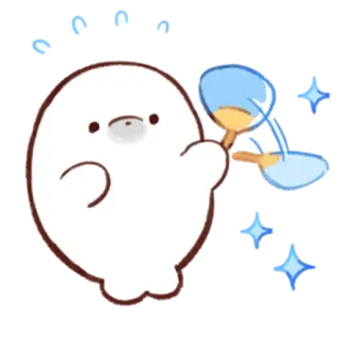 😤 26293881 mignon, phoque, sablier, étincelles, kawaii, animal, dessin animé telegram sticker