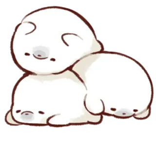 😌 7dfe135a mignon, animal, doux, ours, empilé, dormir, kawaii telegram sticker