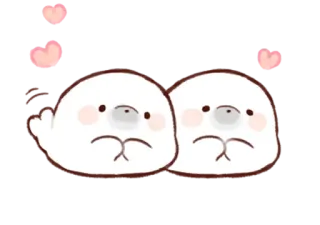 🥰 cbbcf798 phoque, mignon, animal, kawaii, dessin animé, coeur telegram sticker